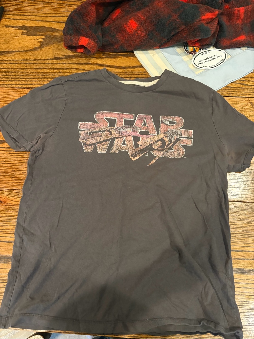 Star Wars Dark Gray Graphic Tee with Cream Trim